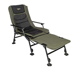 VINGLI heavy-duty camping chair with footrest extended for full-leg comfort