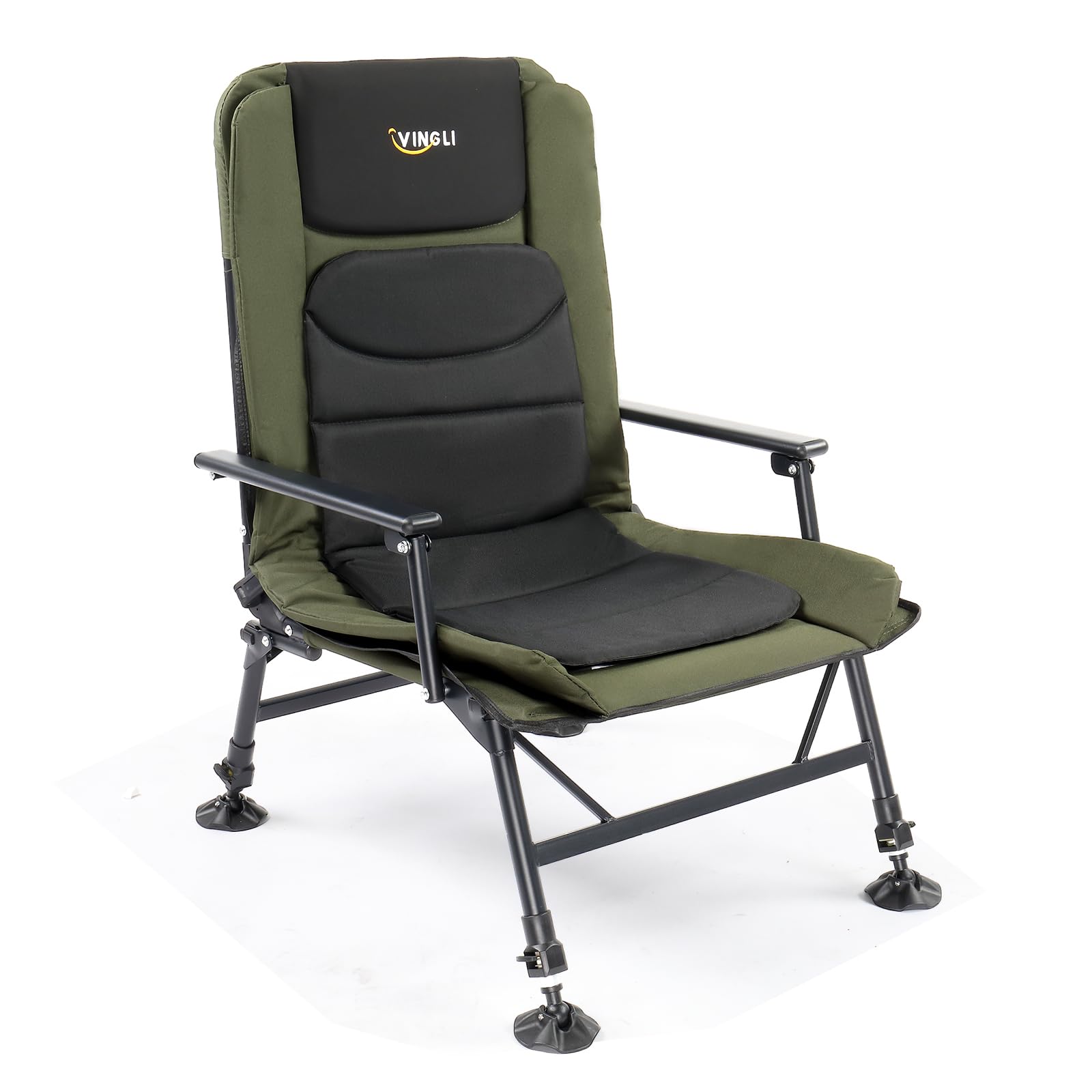 VINGLI oversized fishing chair with 440 lbs capacity offers sturdy support for larger users.