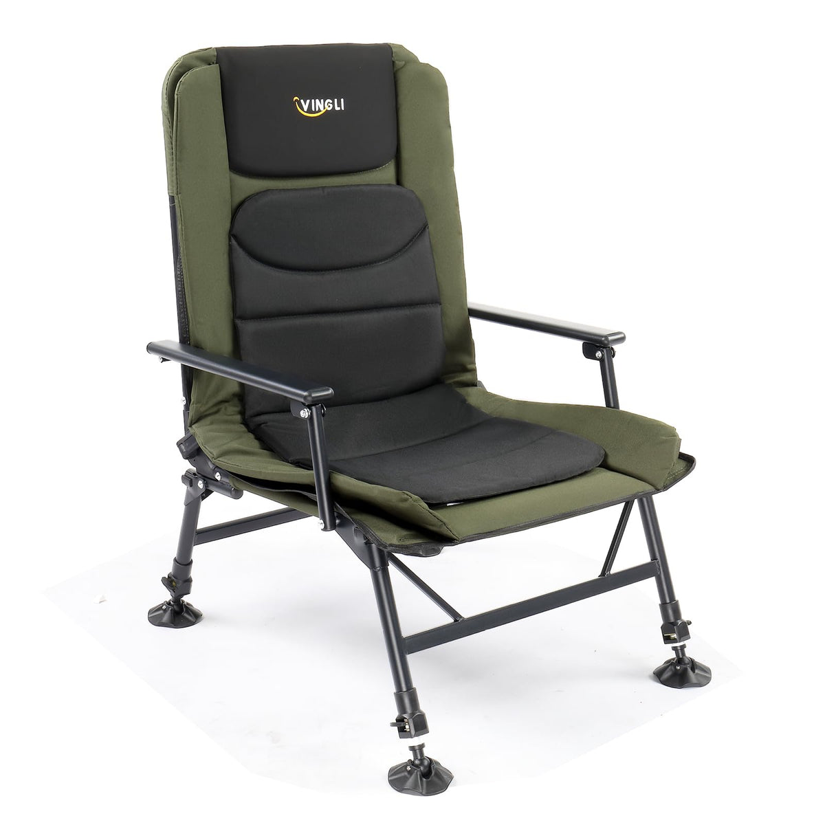 VINGLI oversized fishing chair with 440 lbs capacity offers sturdy support for larger users.