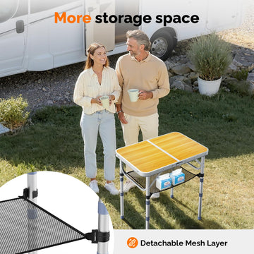 VINGLI portable table at the beach scene demonstrates quick setup and cleanup