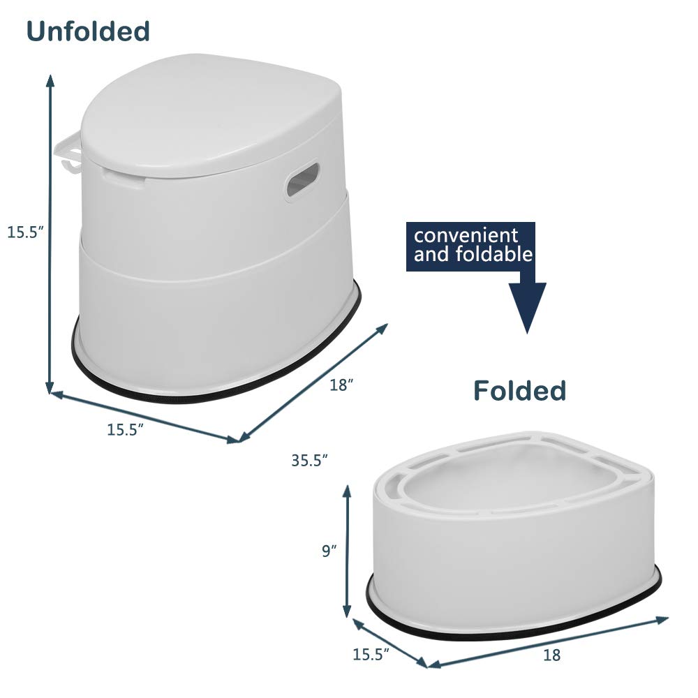 VINGLI portable toilet 18-inch seat height for comfort.