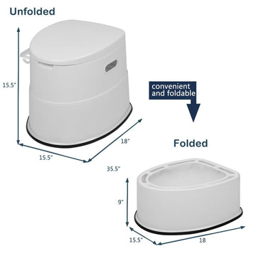 VINGLI portable toilet 18-inch seat height for comfort.