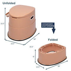 VINGLI portable toilet with 18-inch seat for adult comfort on trips