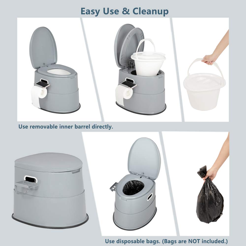 VINGLI portable toilet anti slip base ensures stable support.