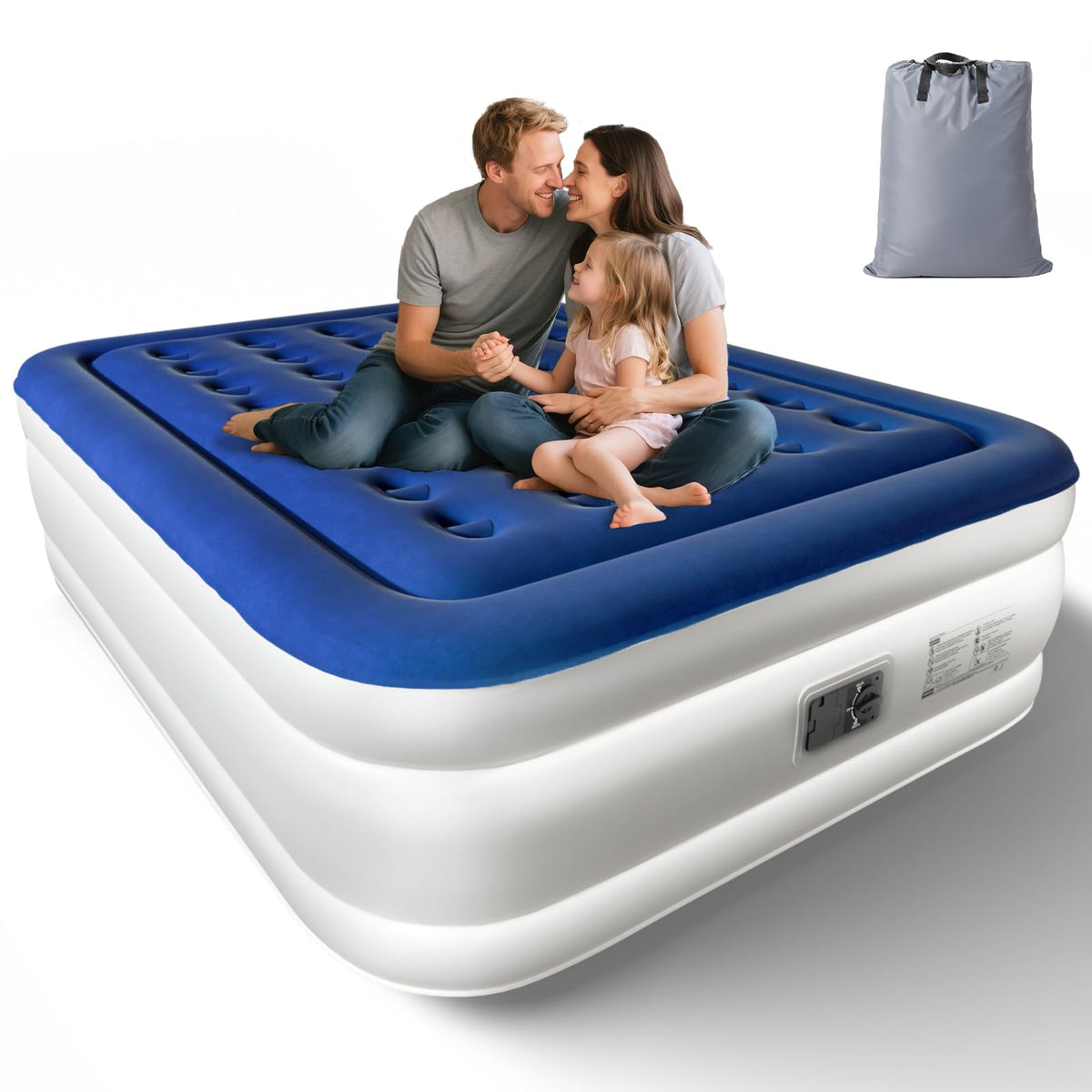 VINGLI queen air mattress top view for comfortable night sleep