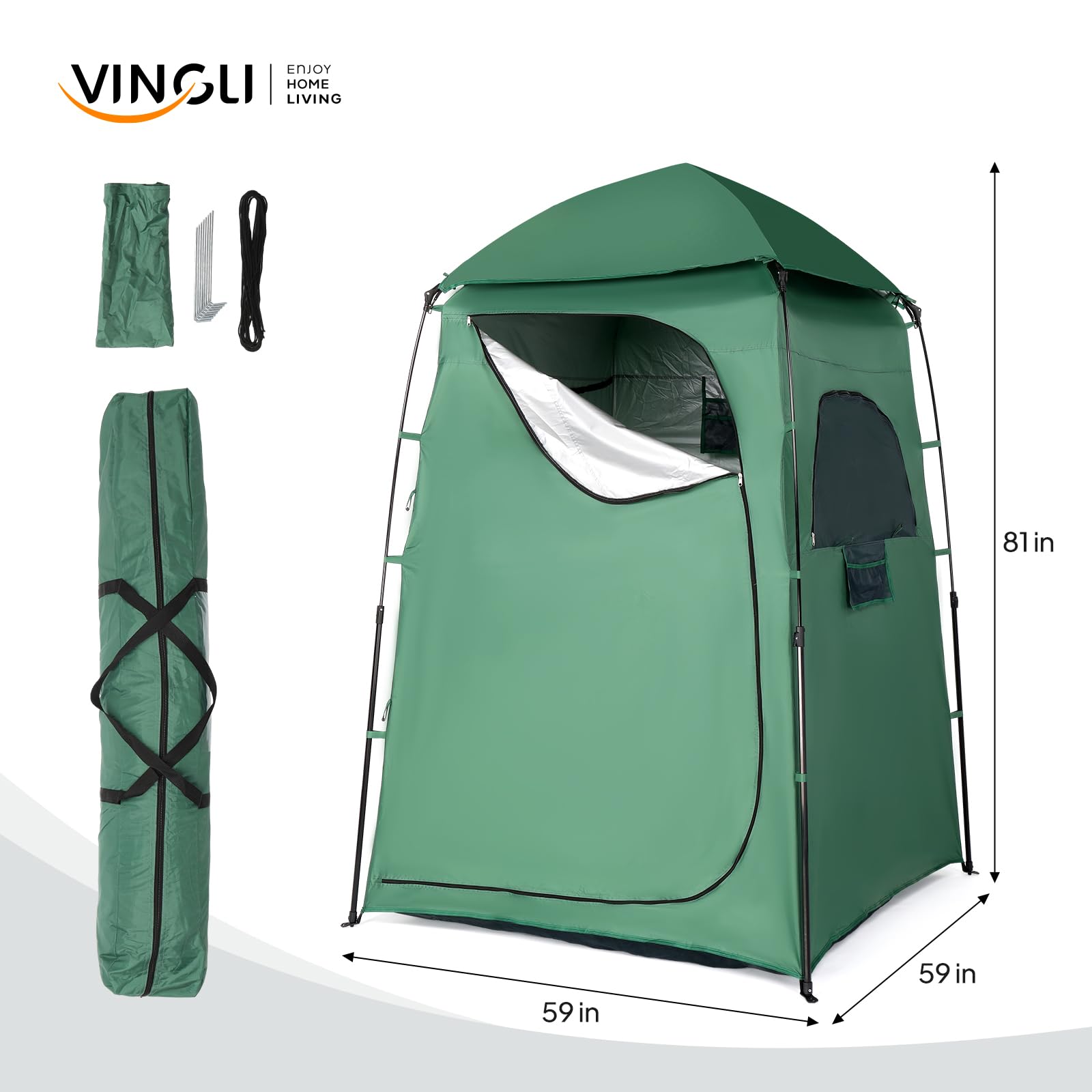 VINGLI tent folds compactly into a carry bag for travel