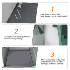 VINGLI shower tent interior spacious for single person changing
