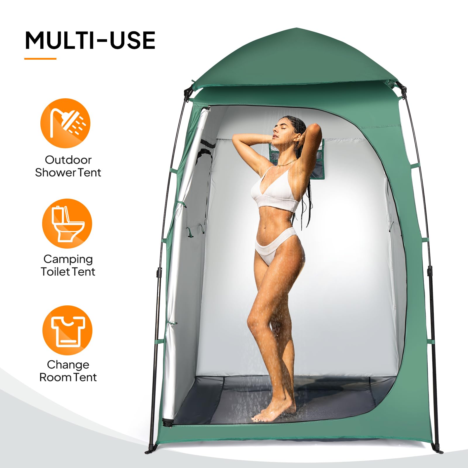 VINGLI shower tent mesh floor drainage keeps feet dry and clean