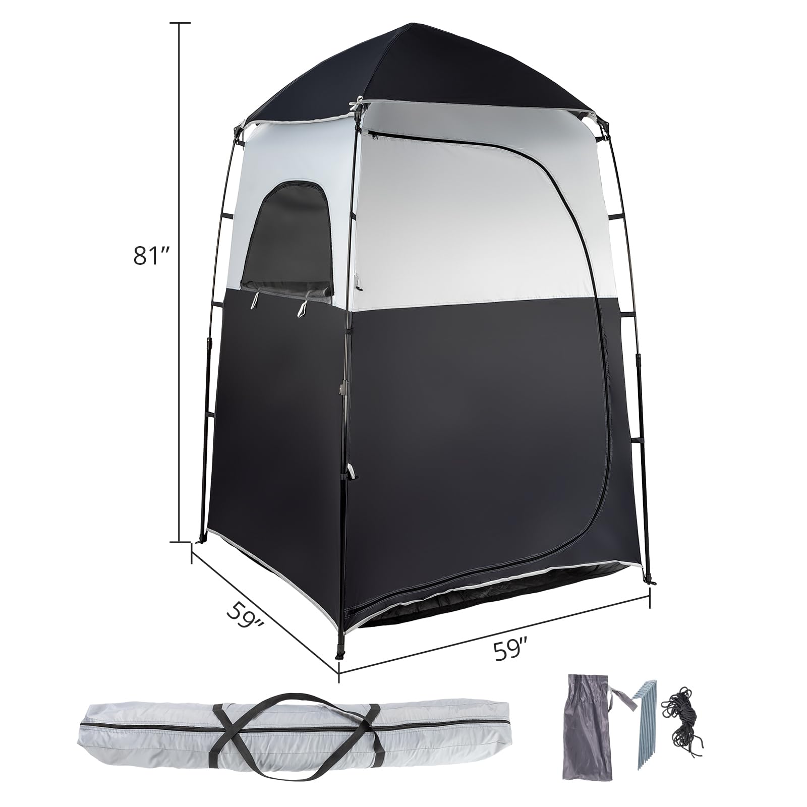 VINGLI privacy tent with silver coating for discreet changing needs
