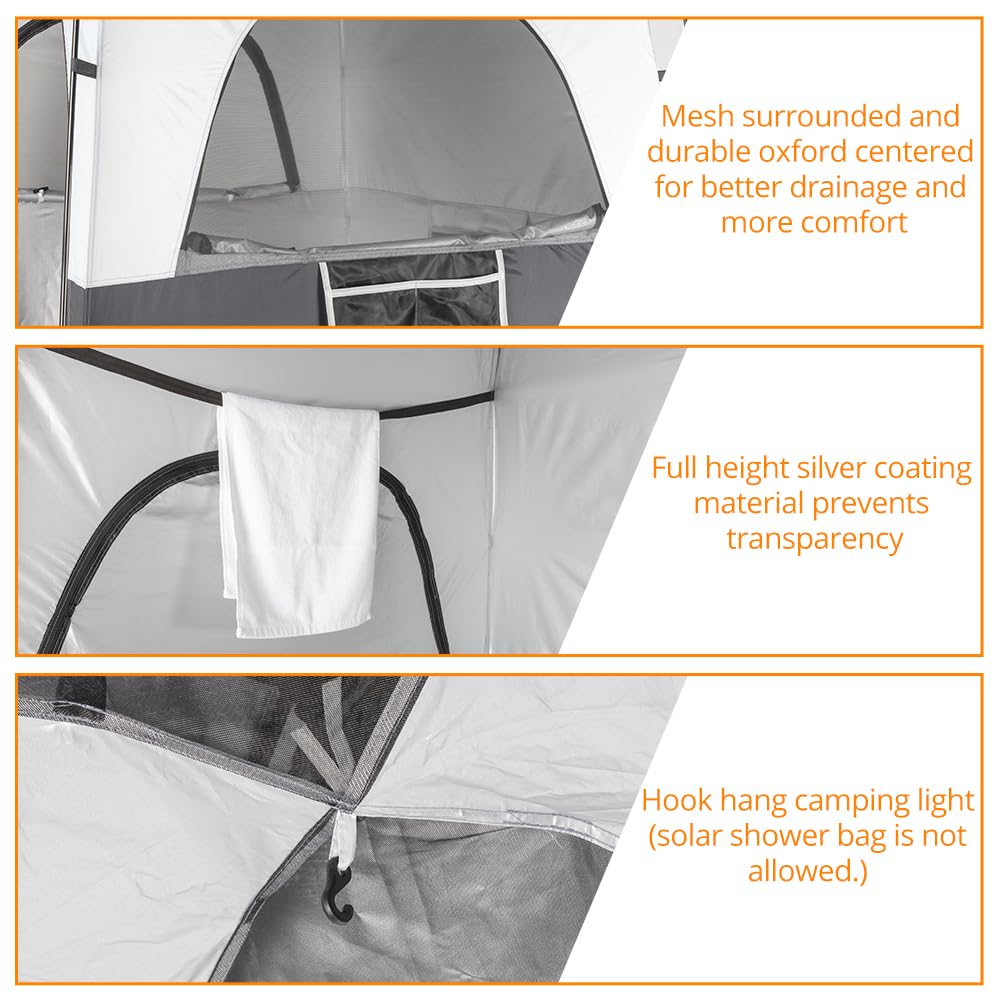 VINGLI shower tent stabilizing ground nails and ropes resist wind