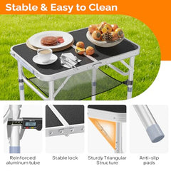 VINGLI table at beach picnic highlighting portability