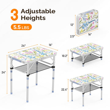 VINGLI small folding table on beach scene, ideal for meals.