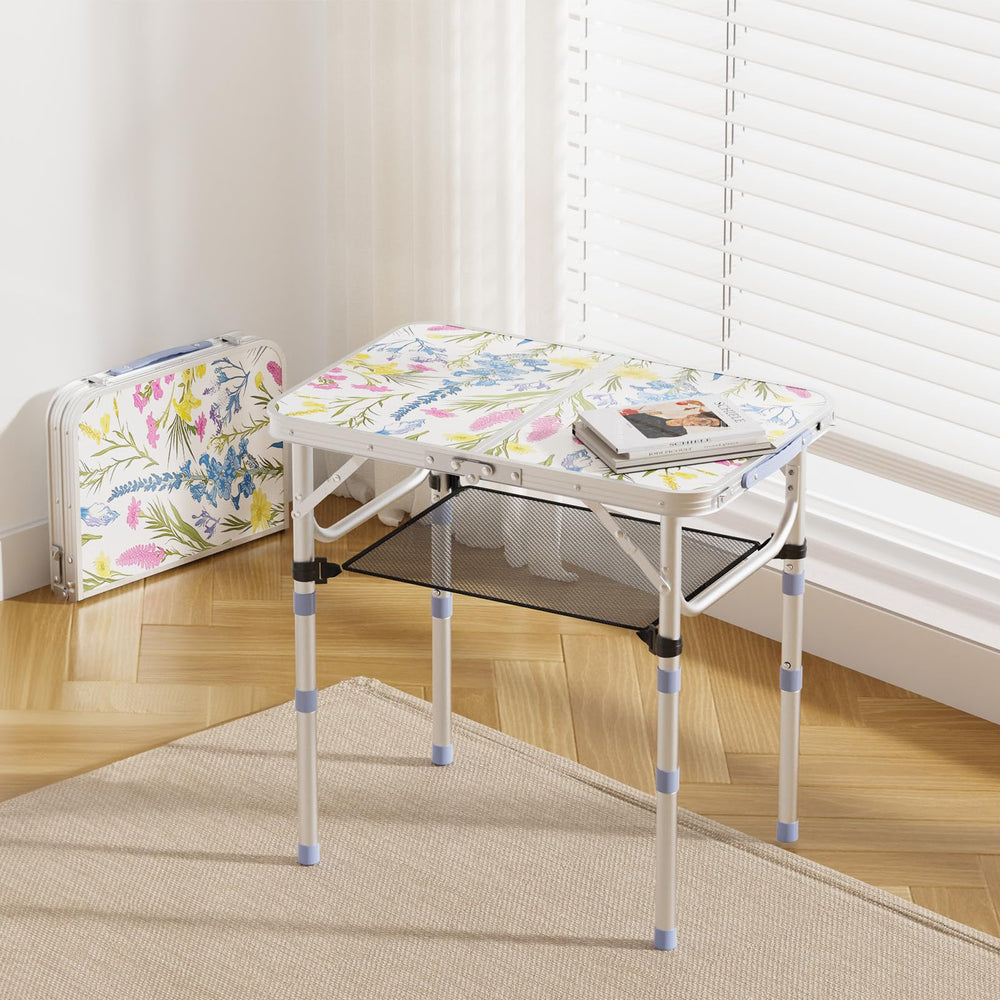 VINGLI folding table folded compactly for quick transport and storage.