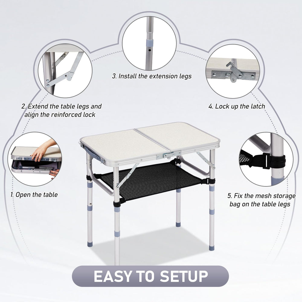 VINGLI table lightweight design supports up to 70 lbs.