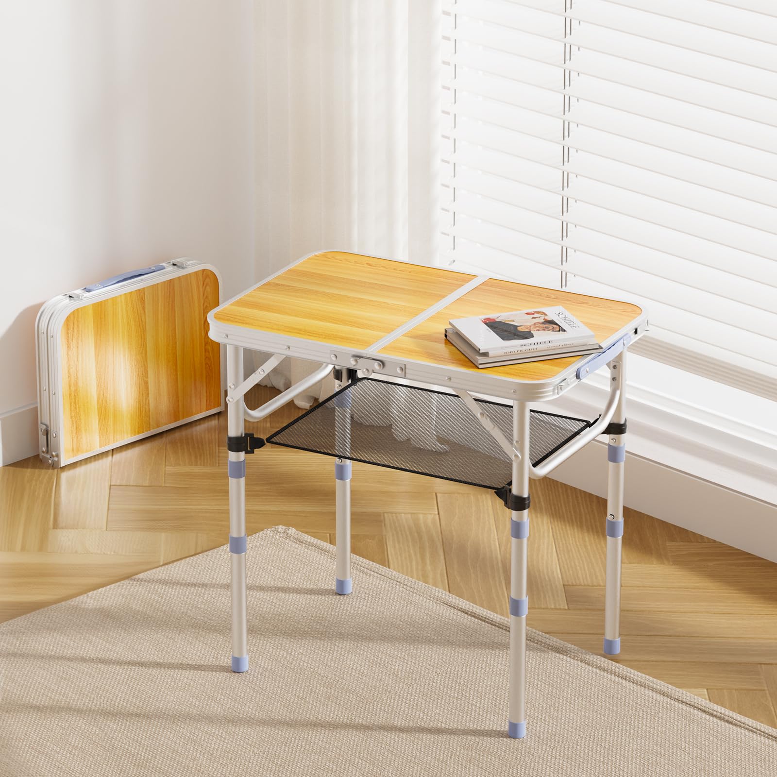 VINGLI small folding table open surface shows a 24 by 16 inch work area