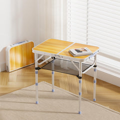 VINGLI small folding table open surface shows a 24 by 16 inch work area