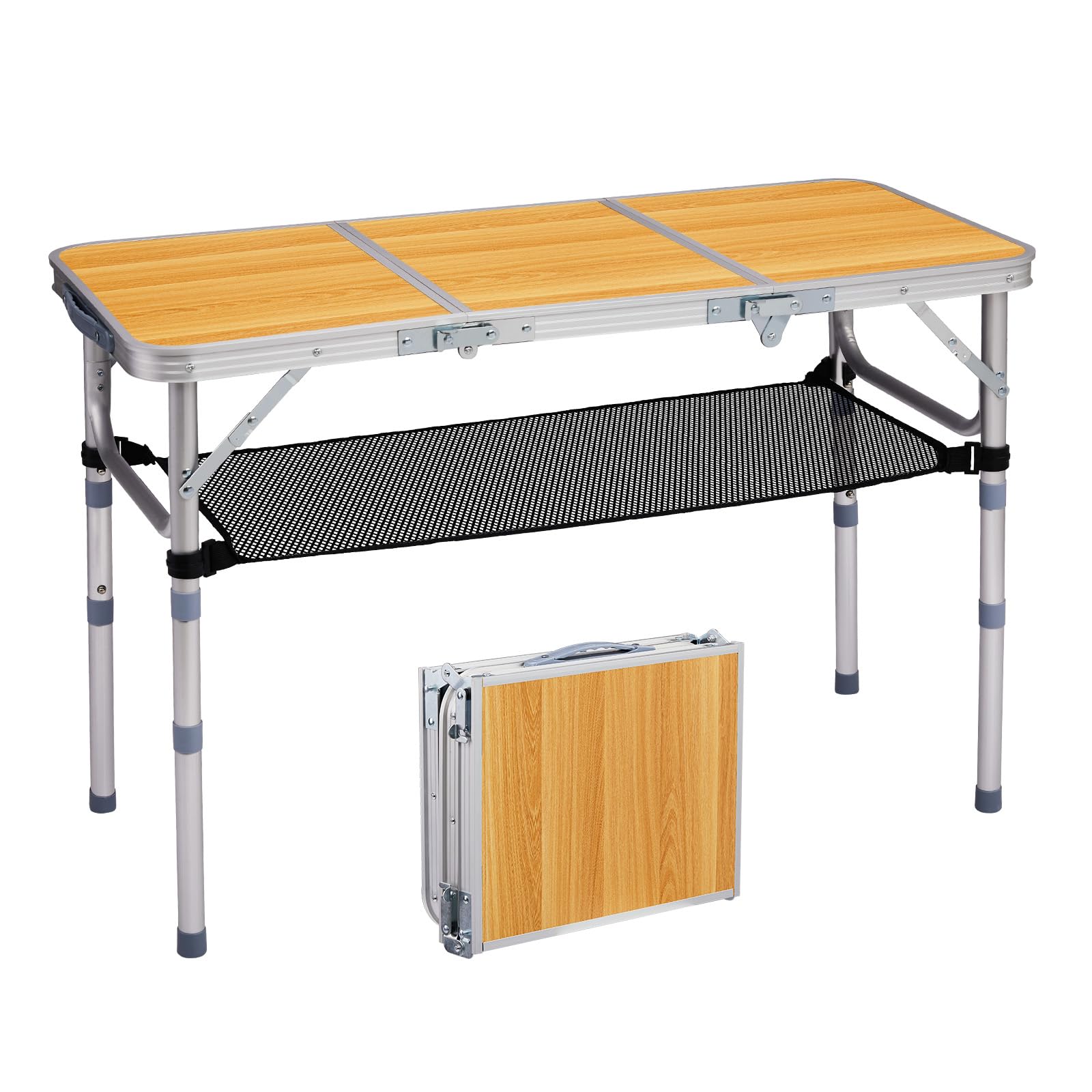 VINGLI small folding table top view, perfect for picnics, beaches, and compact camping setups.