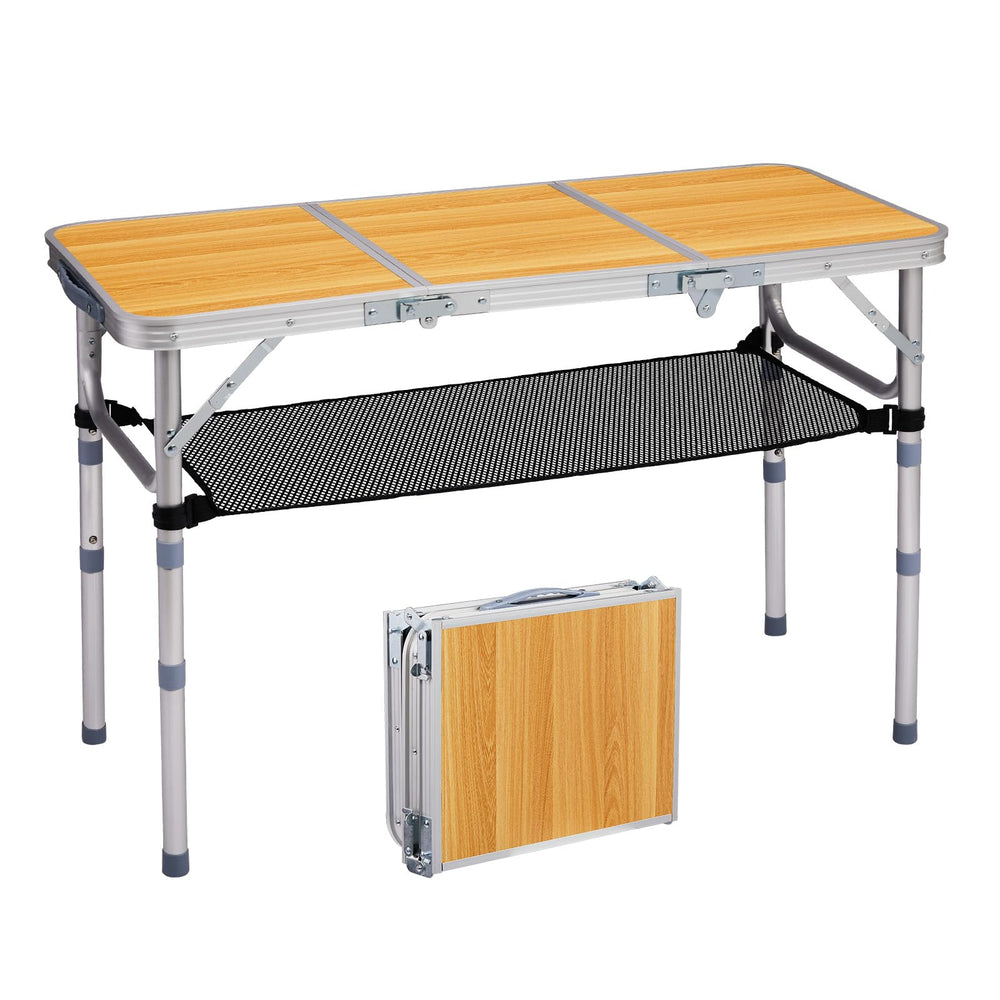 VINGLI small folding table top view, perfect for picnics, beaches, and compact camping setups.