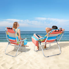 VINGLI Tall Beach Chair 2 Pack cooler bag keeps drinks cold.