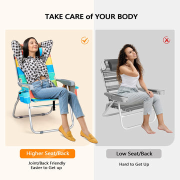 VINGLI Tall Beach Chair 2 Pack weighs about 8 pounds for easy transport.