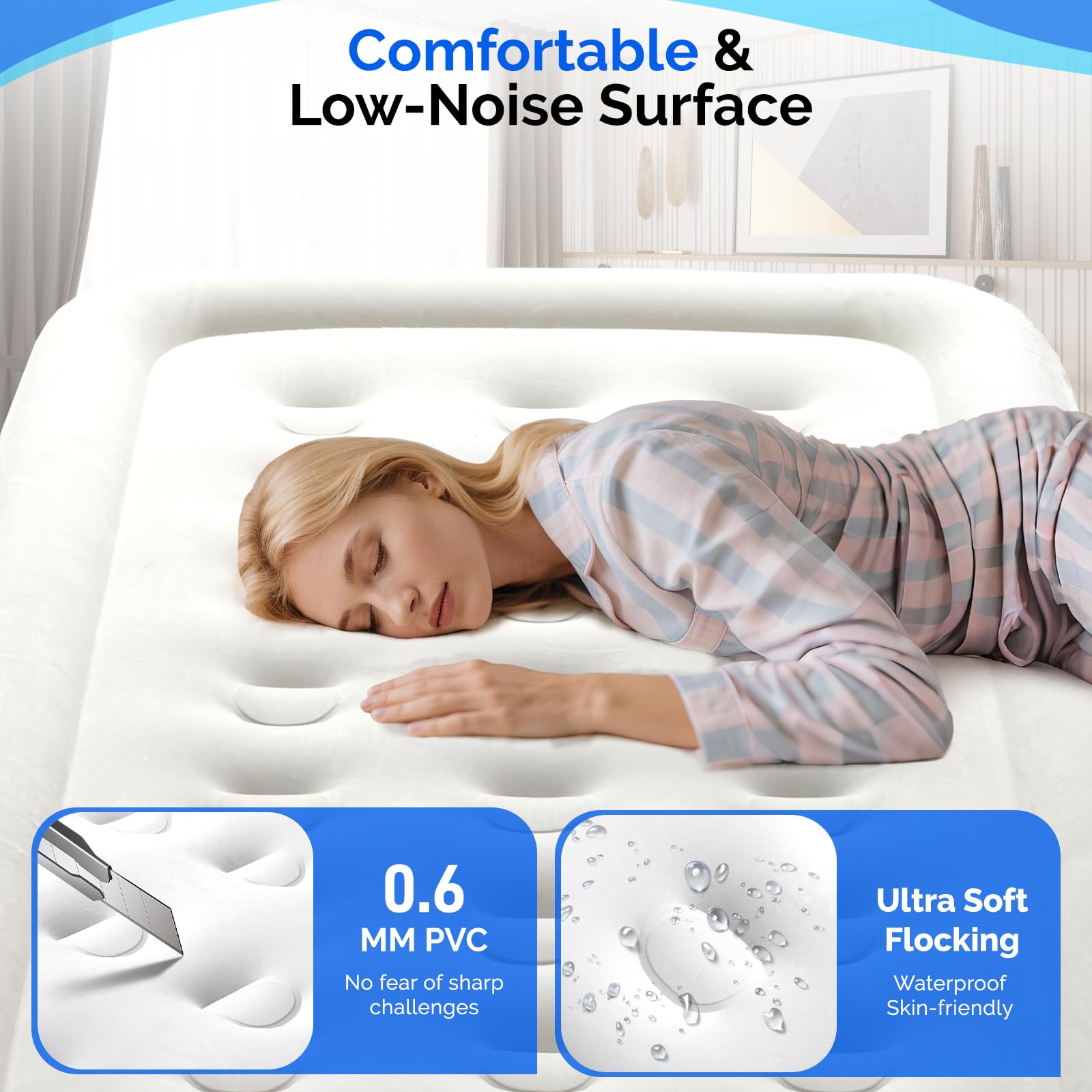 VINGLI twin air mattress coil-beam support for stability