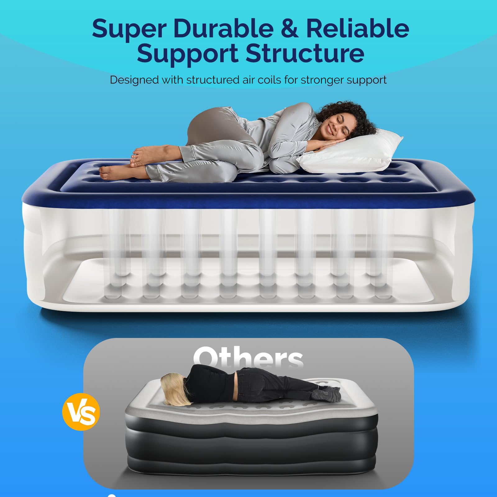 VINGLI mattress supports up to 600 pounds for stability