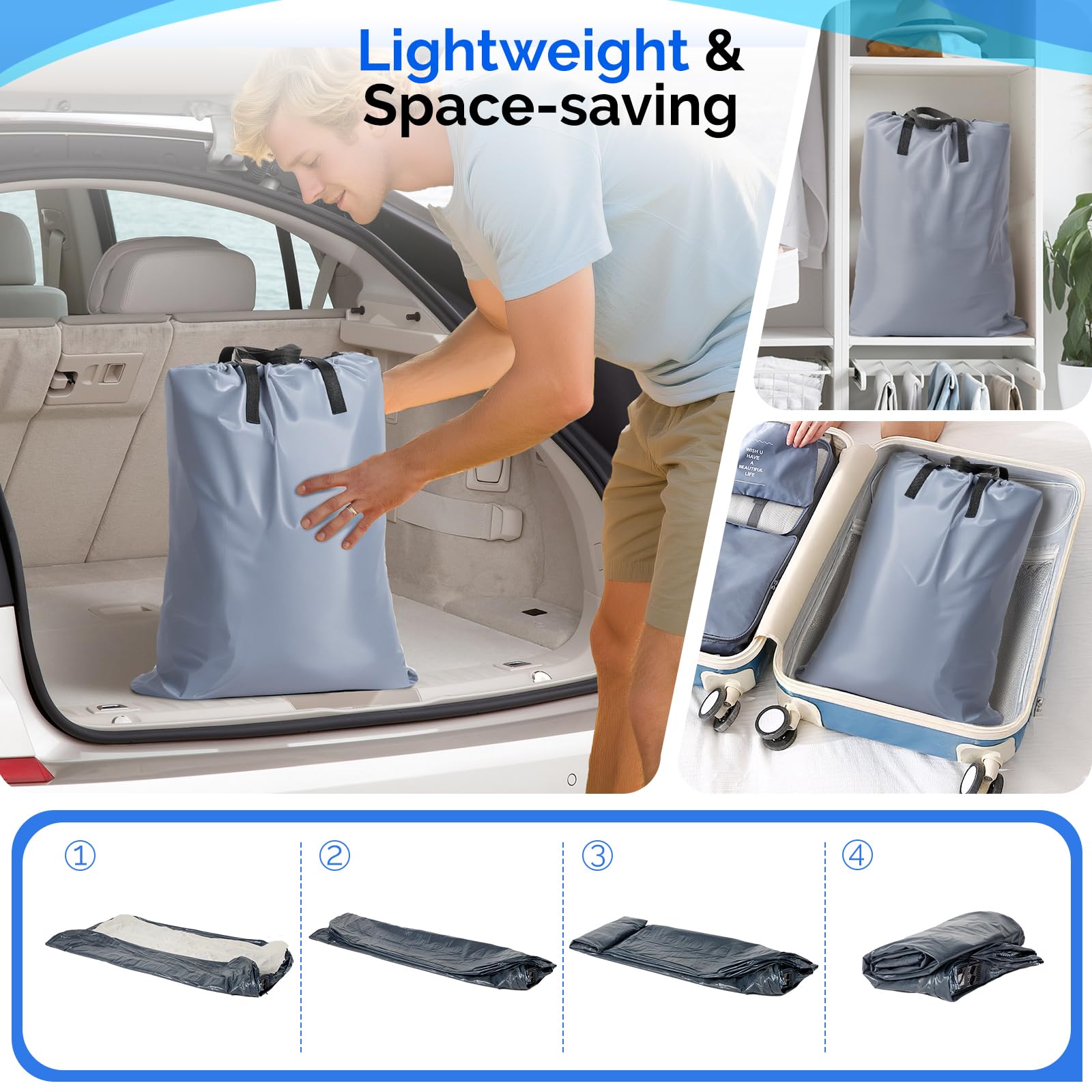 VINGLI twin air mattress non-slip bottom on floor