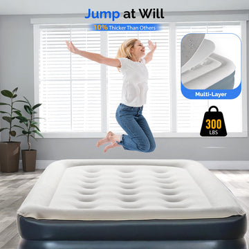VINGLI twin air mattress soft-top flocking for comfort