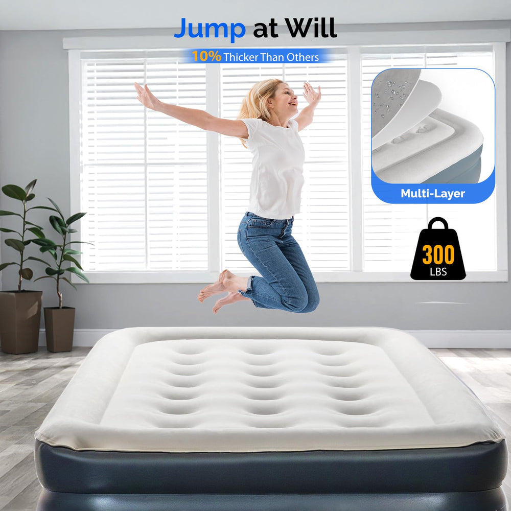 VINGLI twin air mattress soft-top flocking for comfort