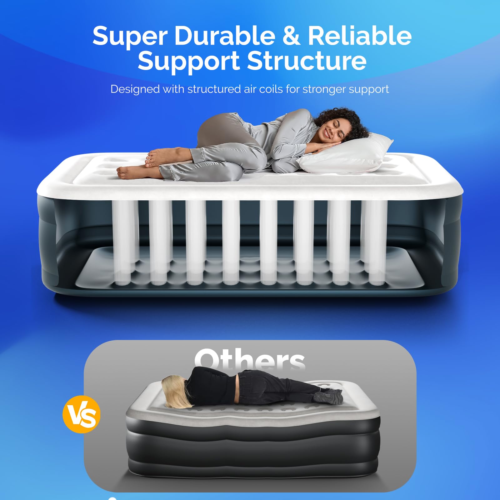 VINGLI twin air mattress waterproof and odor-proof surface