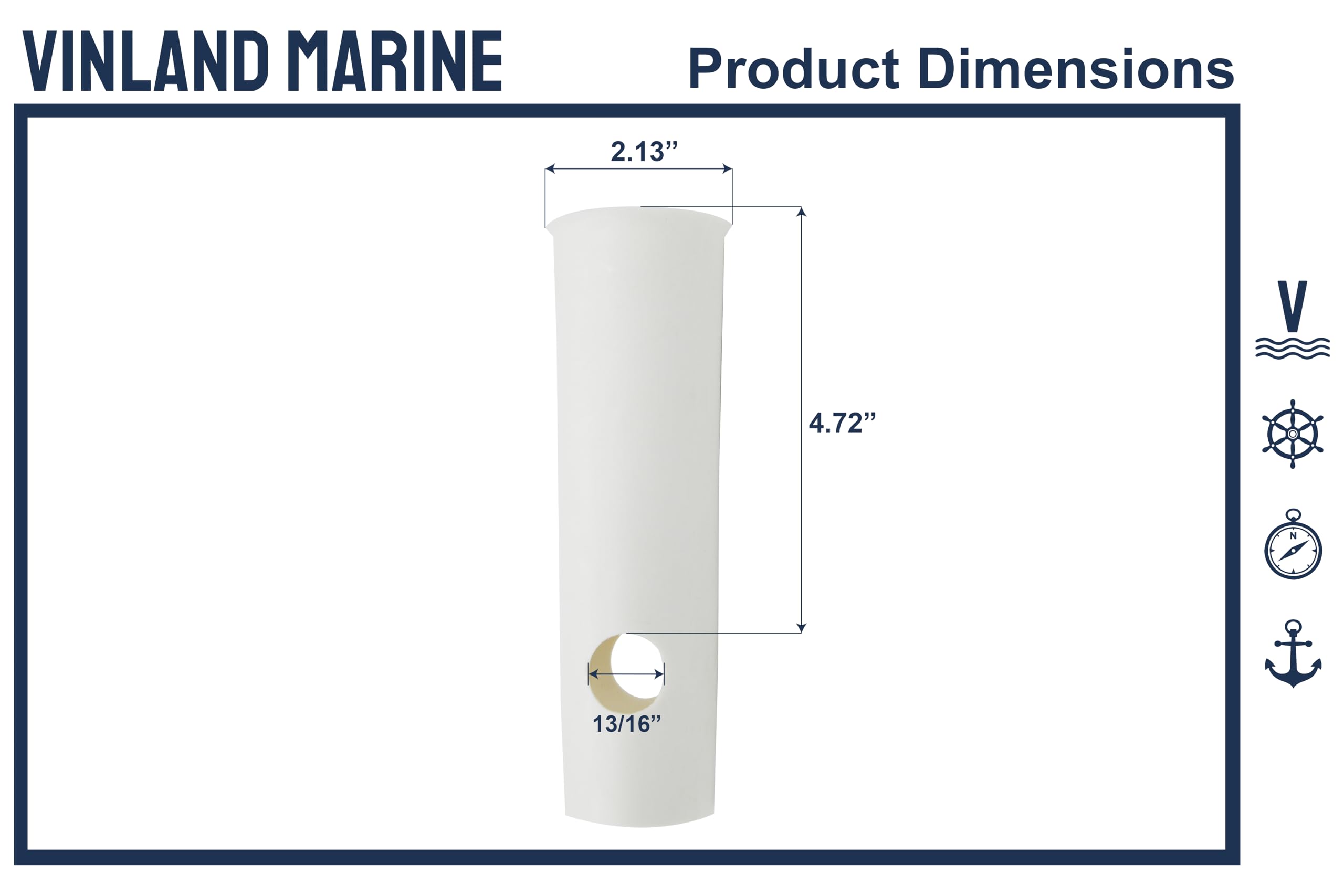 Close-up of flexible UV-resistant PVC insert protecting a boat rod holder