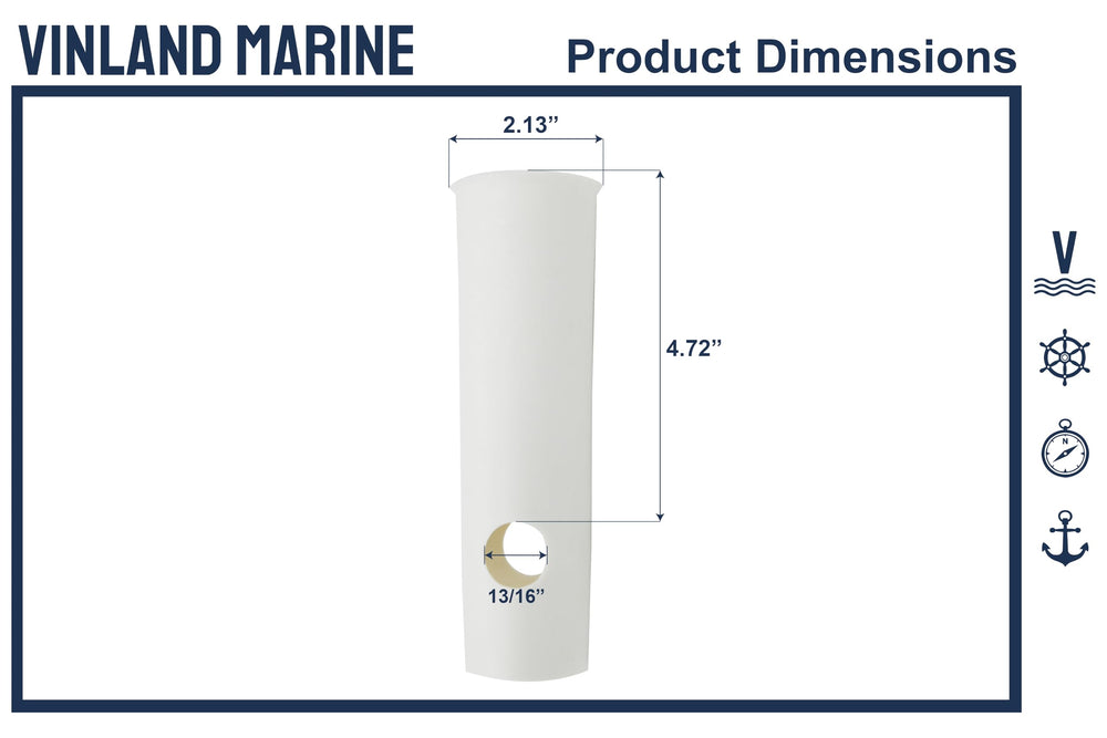 Close-up of flexible UV-resistant PVC insert protecting a boat rod holder