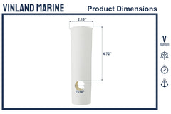 Close-up of flexible UV-resistant PVC insert protecting a boat rod holder
