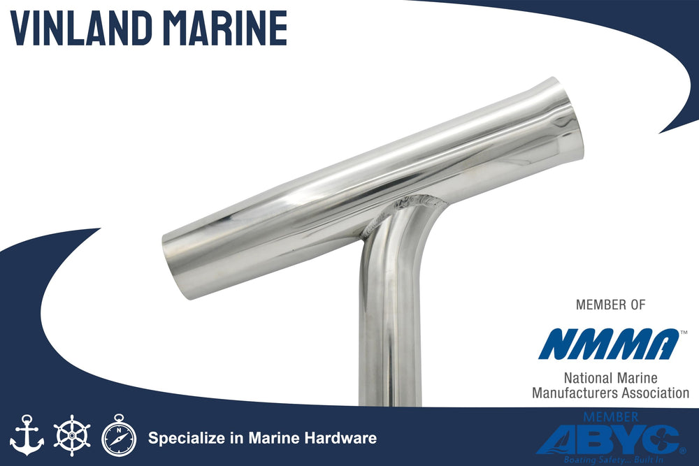 Vinland Marine curved outrigger rod holder top view; secure mounting and clean lines.
