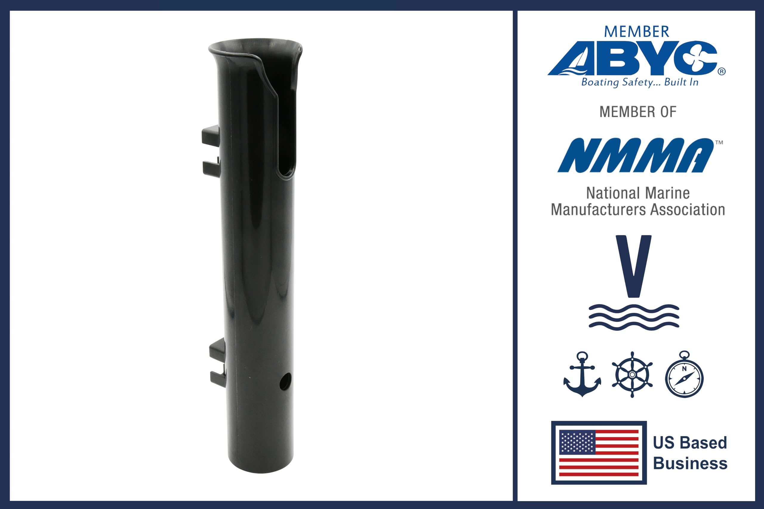 Vinland Marine dock-friendly rod holder for pier storage.