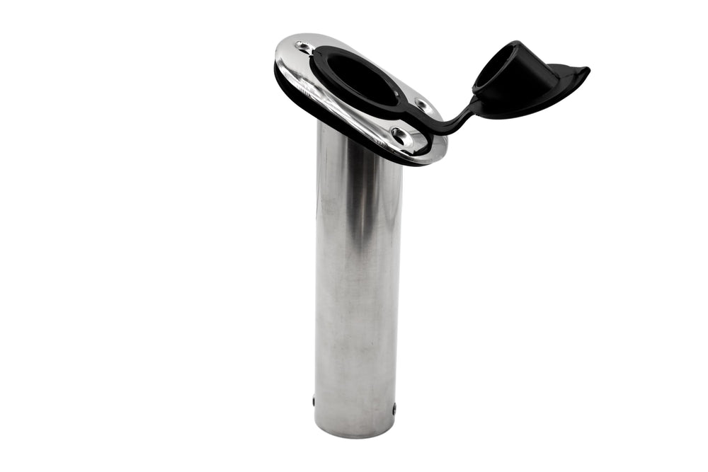 Vinland Marine flush-mount rod holder at 90-degree angle for upright rod placement.