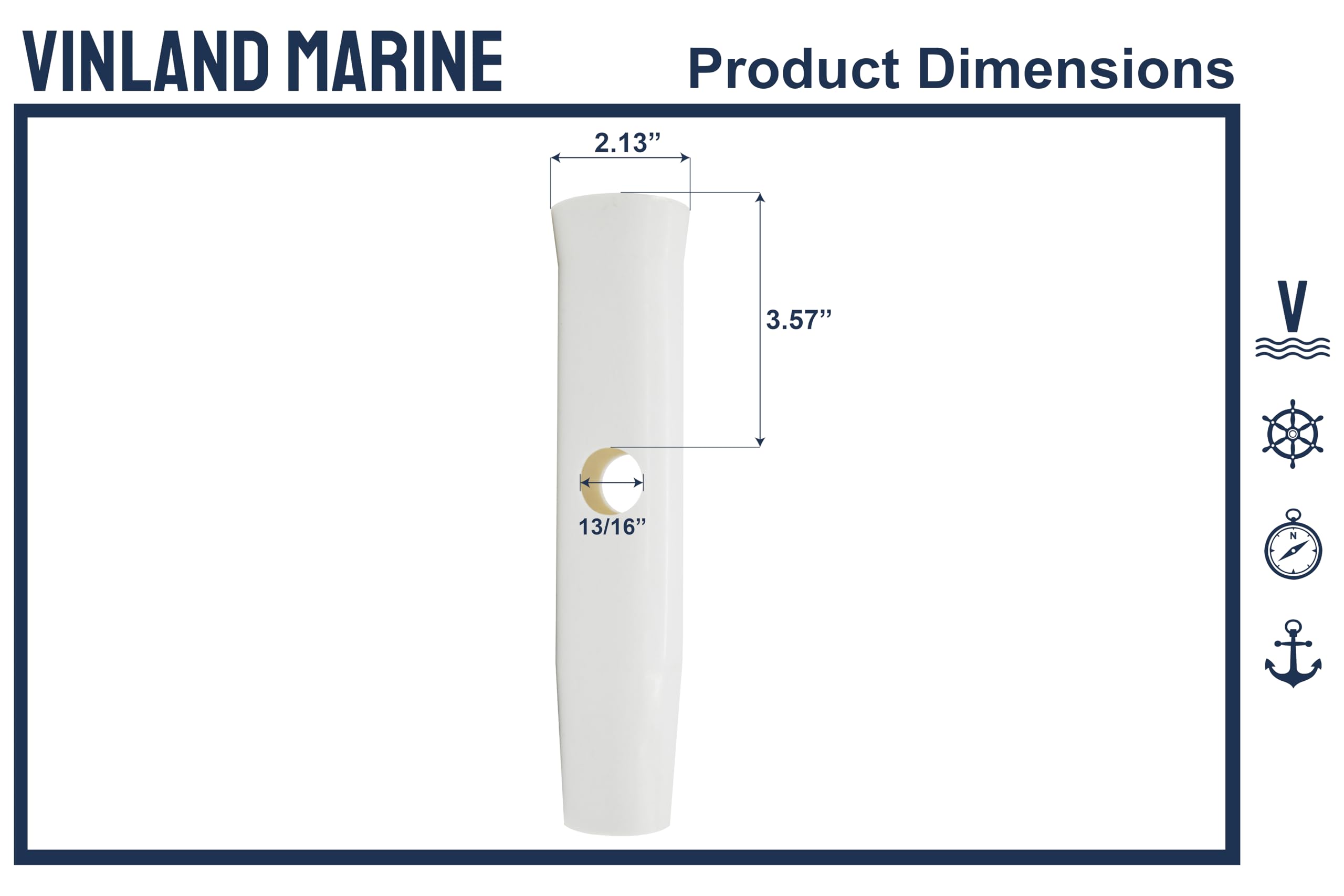 Vinland Marine insert sleeve for aluminum rod holder cushions rods on rough water