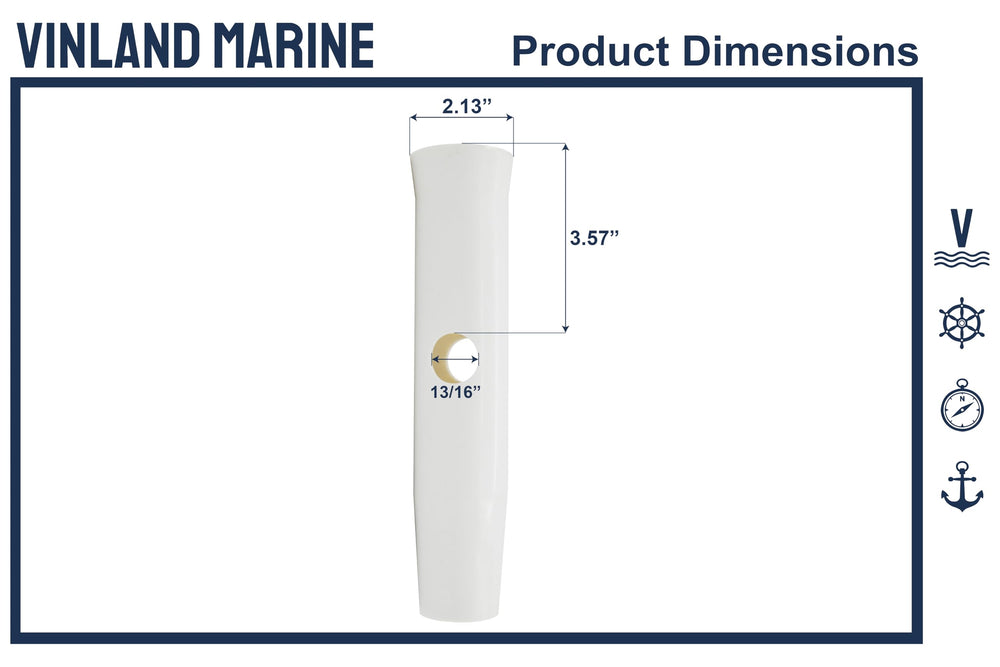 Vinland Marine insert sleeve for aluminum rod holder cushions rods on rough water