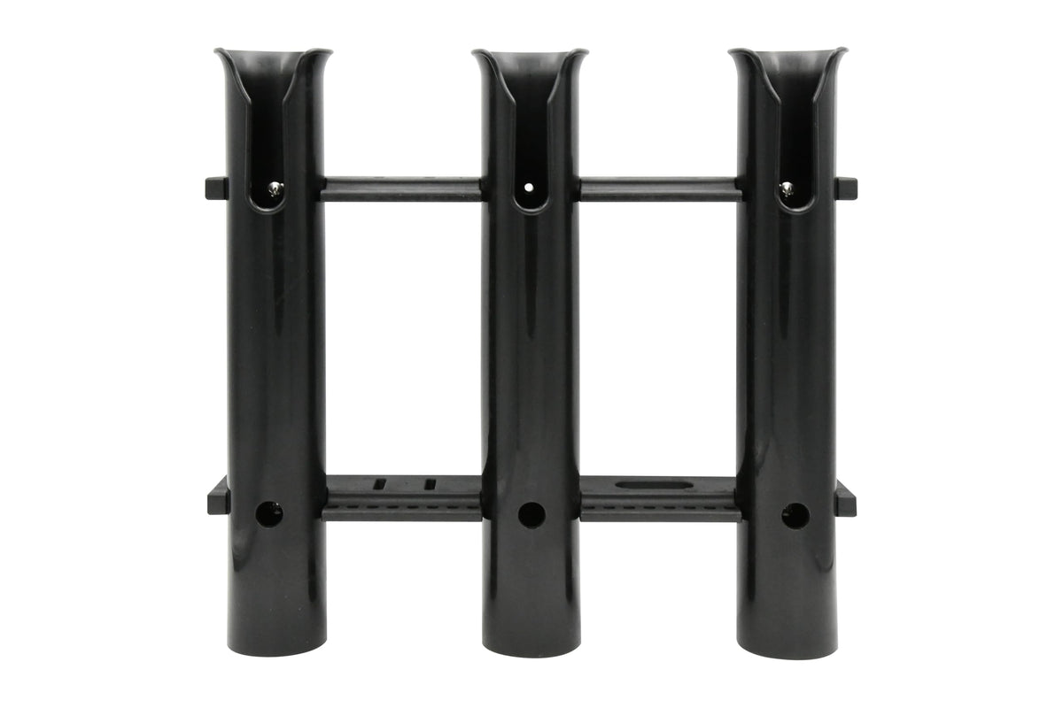 Vinland Marine plastic rod holder wall mount in white and black for organized storage.