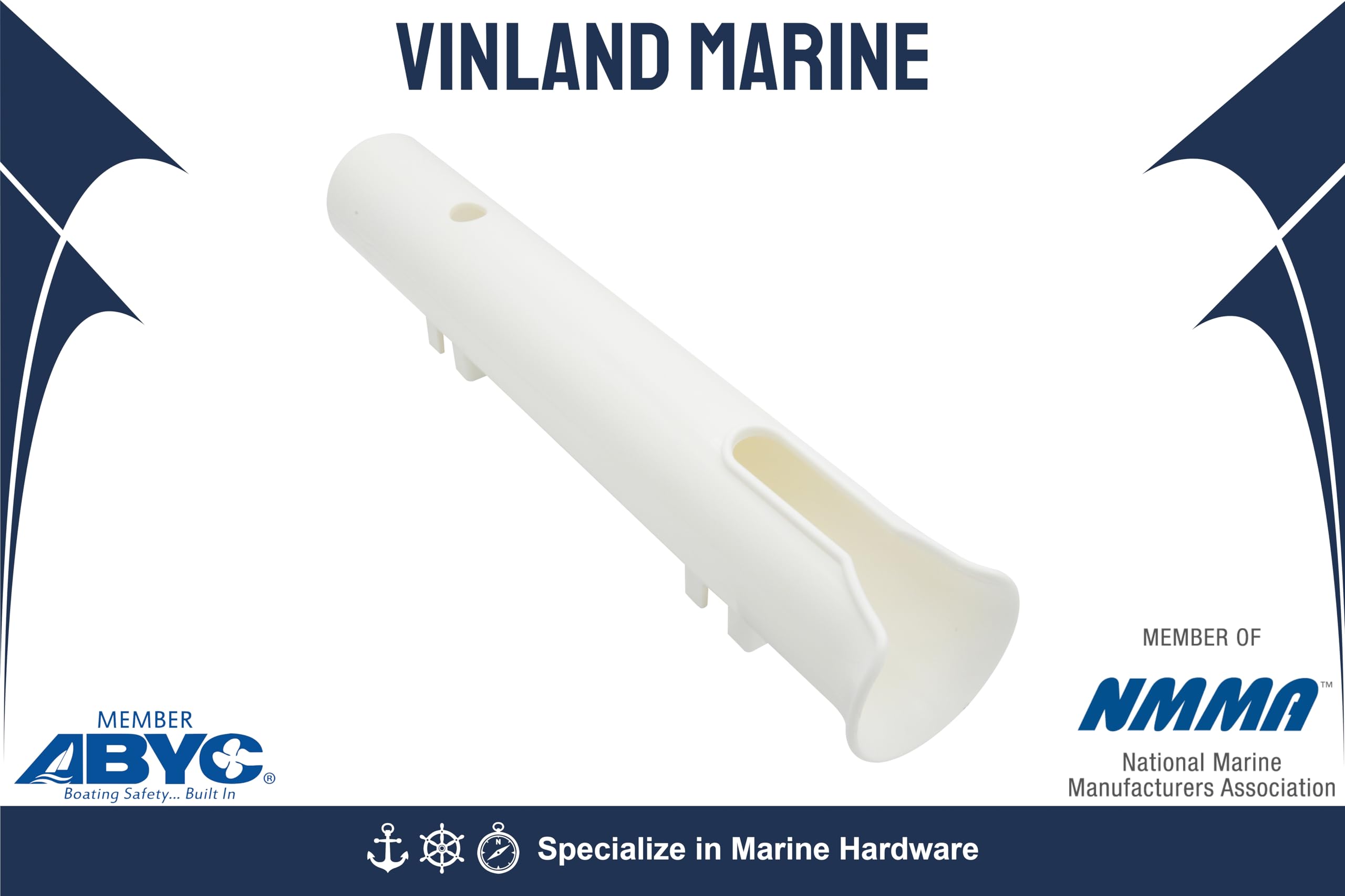Vinland Marine PVC rod holder bracket adapts to various mounting surfaces