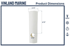 Vinland Marine PVC sleeve cushions and shields rod from impact.