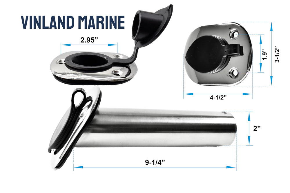 Vinland Marine rod holder with gimbal-pin design supports quick adjustments on deck.