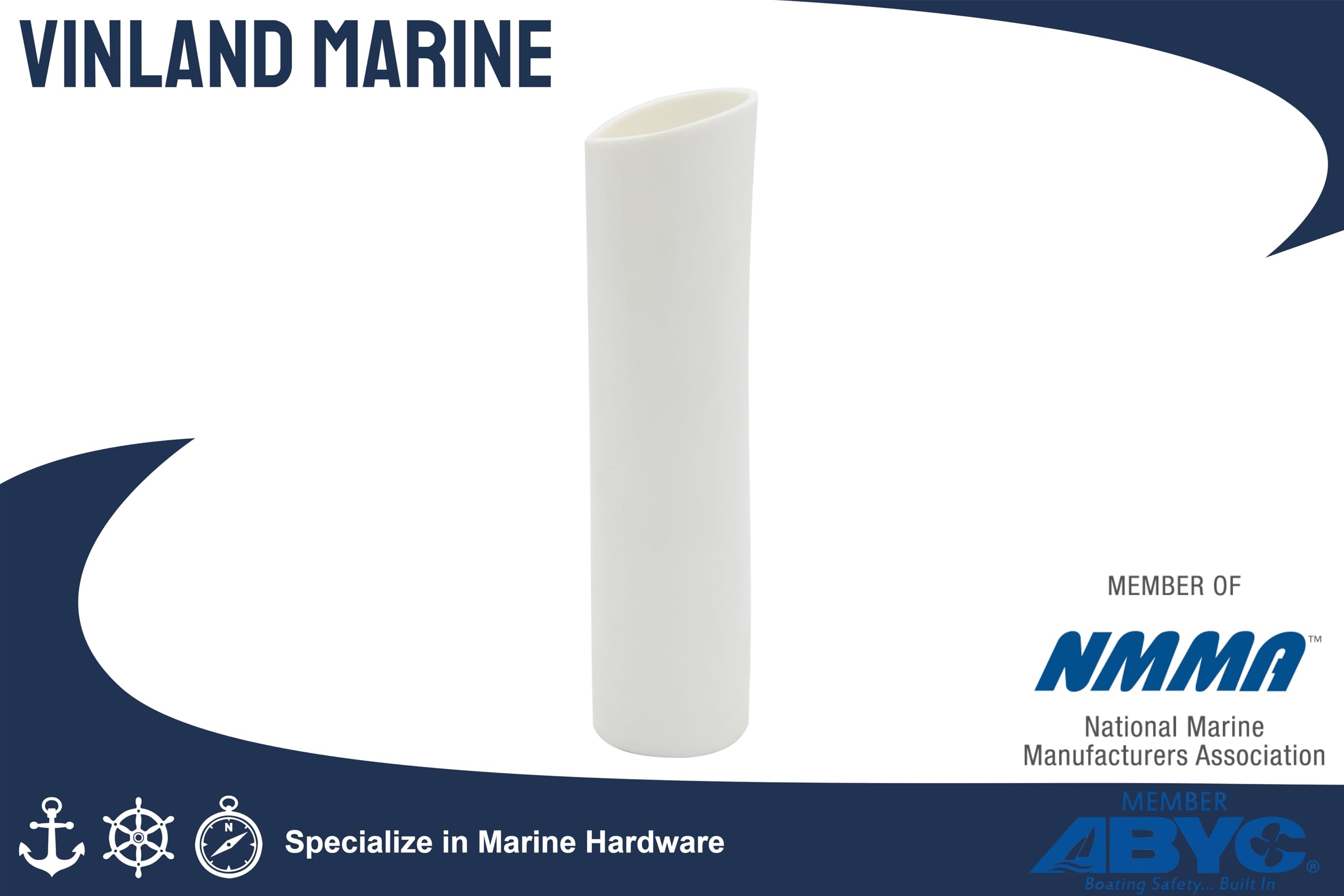 Vinland Marine white polyethylene insert protects rods in boat rod holders