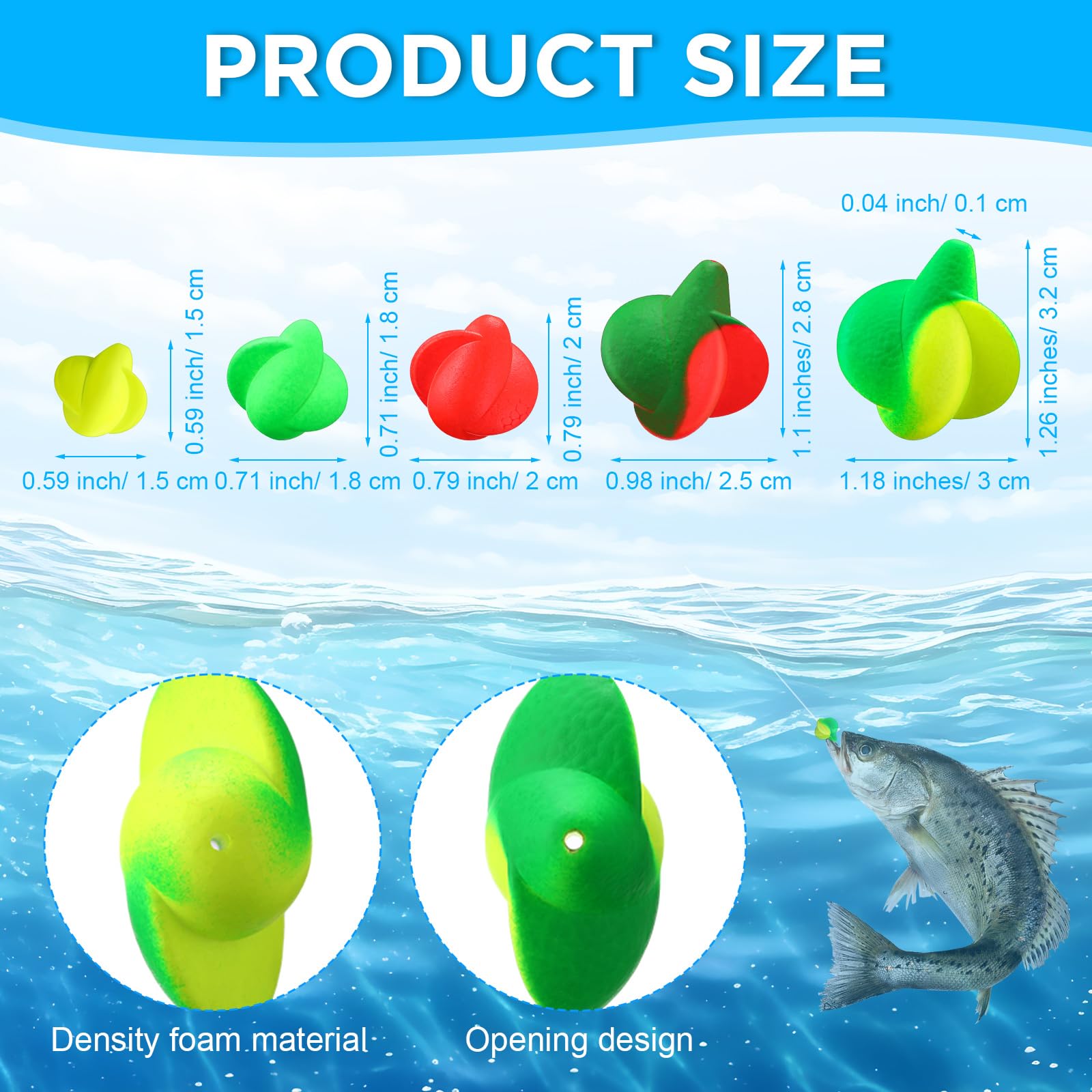 Plane-shaped foam floats in yellow and green for pompano rigs