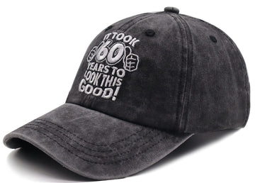 Side view showing embroidered design on cap