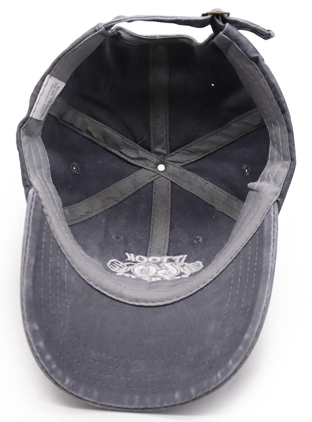 6-panel structure with embroidery detail