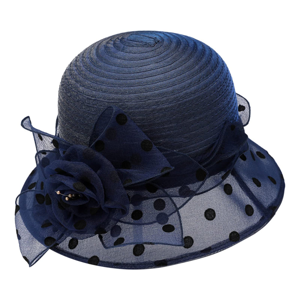Vintage cloche hat navy inner lining adds warmth and comfort.