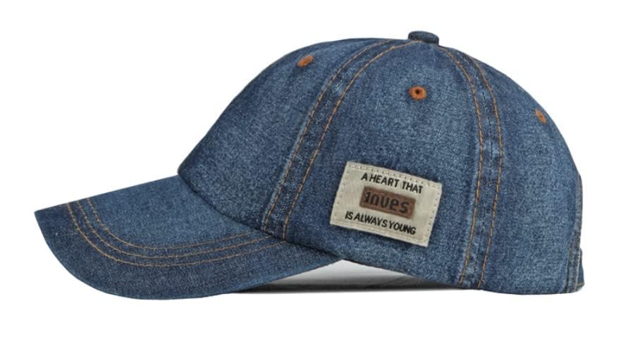Vintage Distressed Jean Hat adjustable clip detail for personalized comfort.