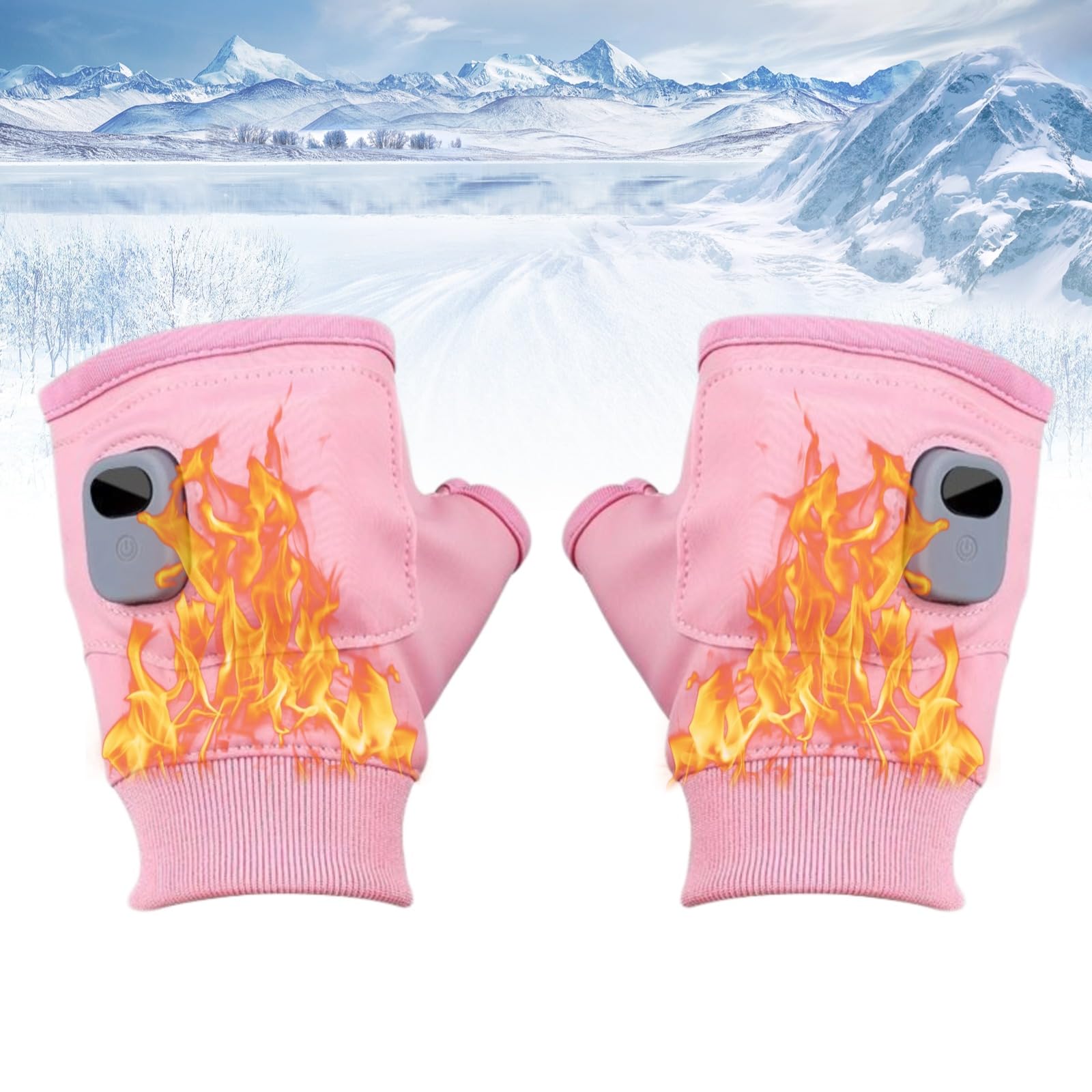 Viohead portable heating gloves with digital display for quick warmth on the go