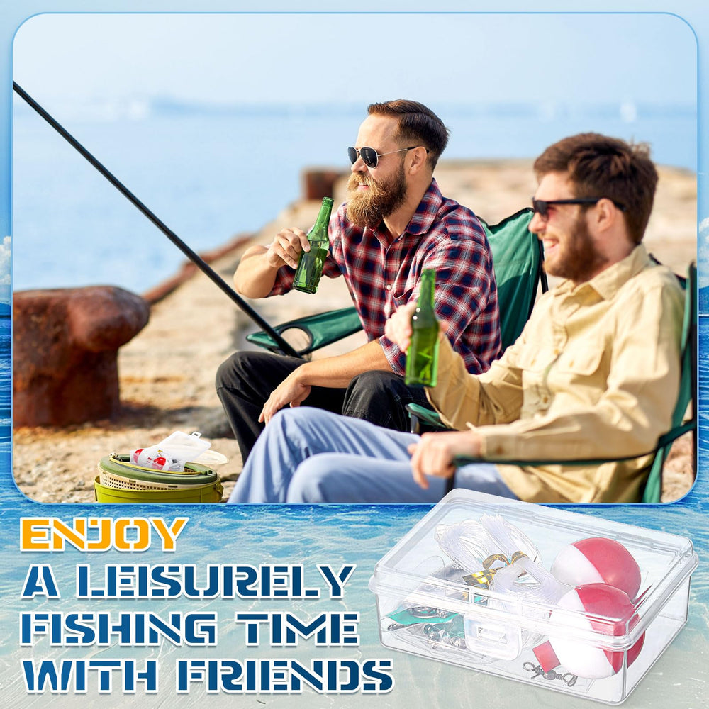 Eight mini fishing kits packaged together